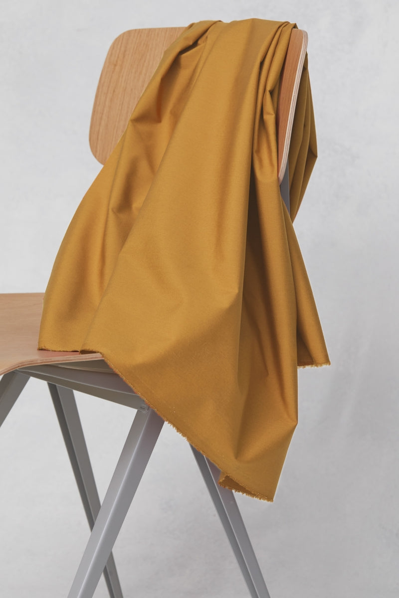 Økologisk bomulds poplin mustard