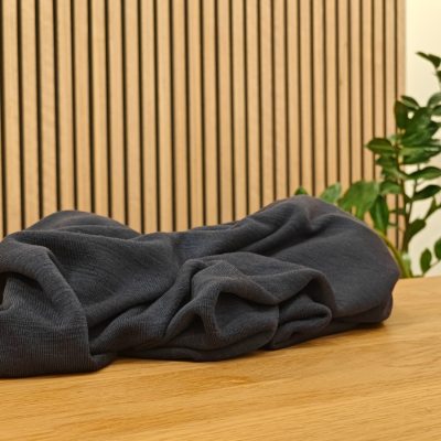 Merino jersey rib blå