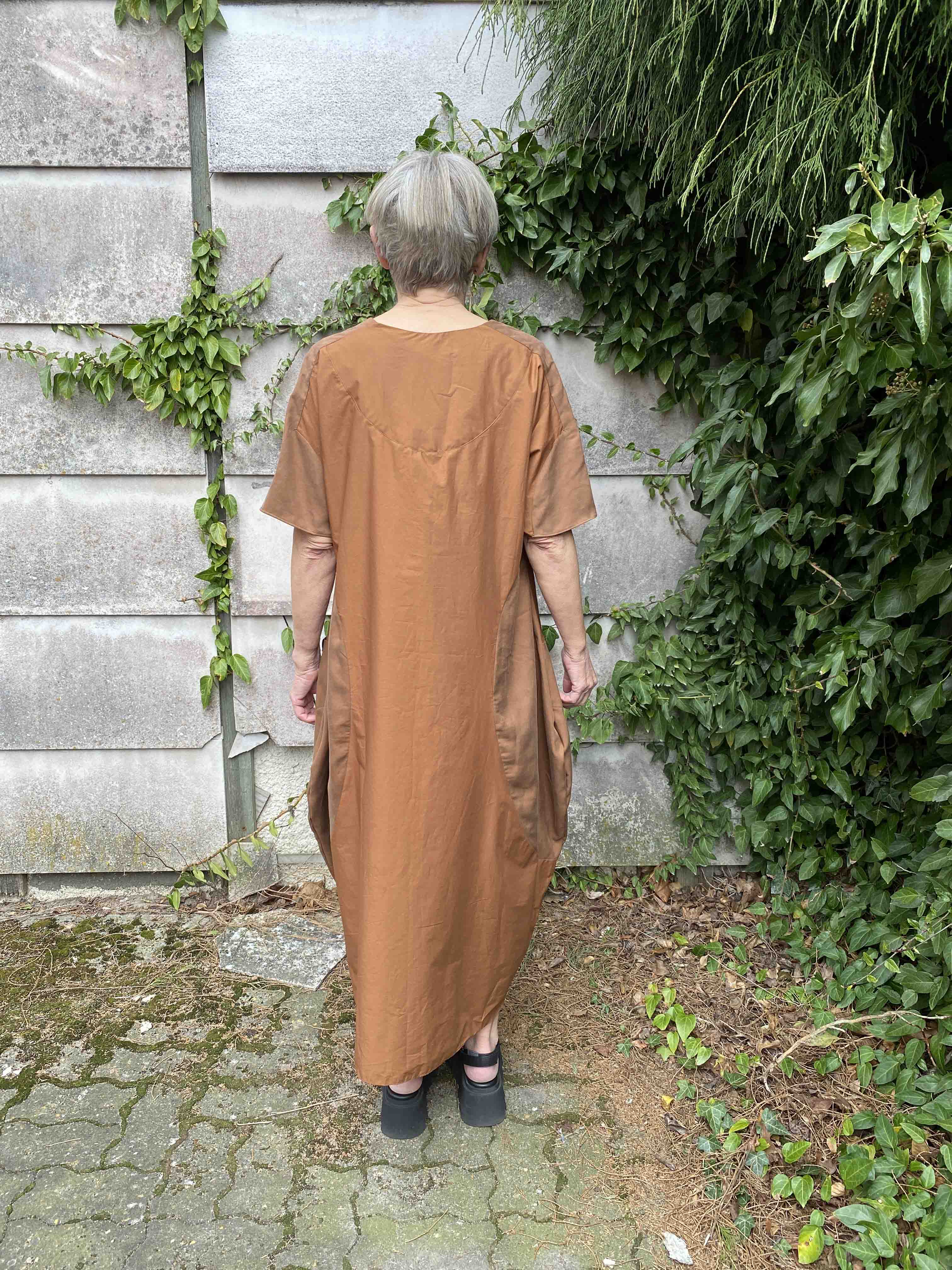 Round Loose Dress Rust