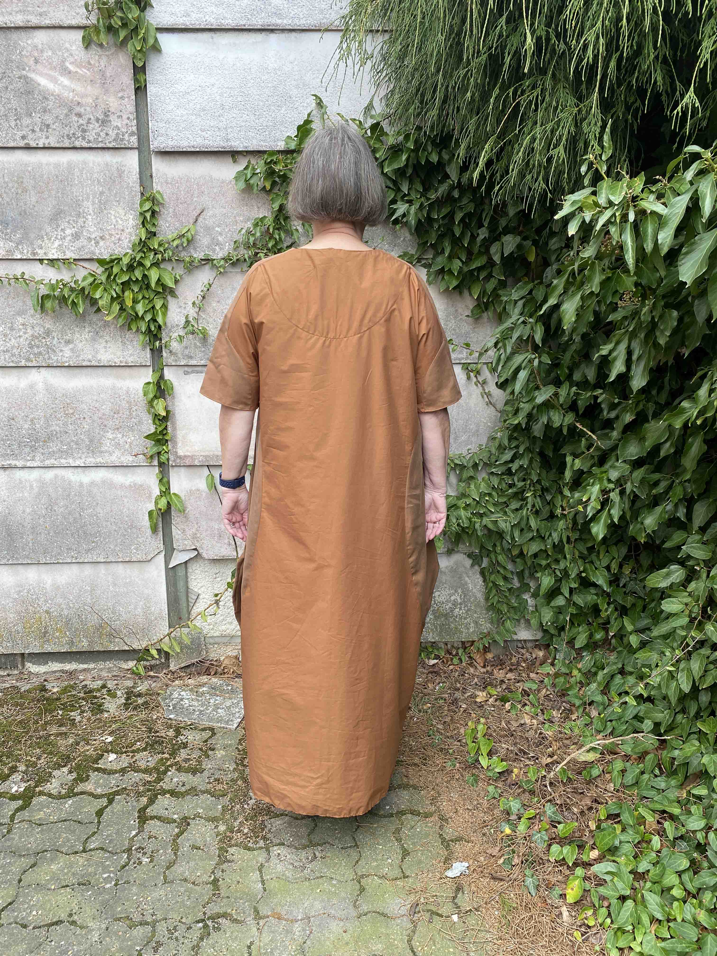 Round Loose Dress Rust